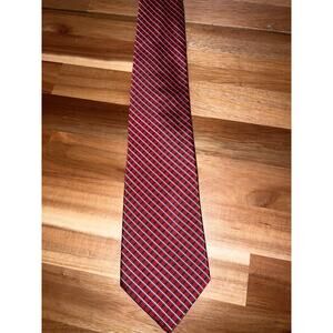Lauren by Ralph Lauren red white‎ and blue silk blend tie 58x3.5